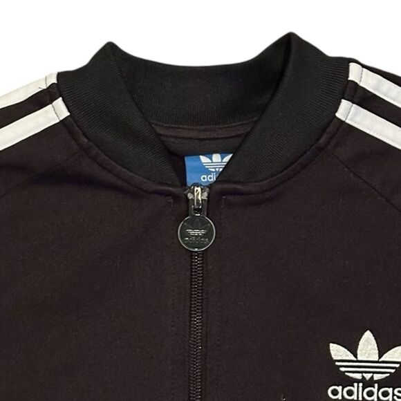 Adidas Track Jacket Boys Size Medium Black - Picture 3 of 4